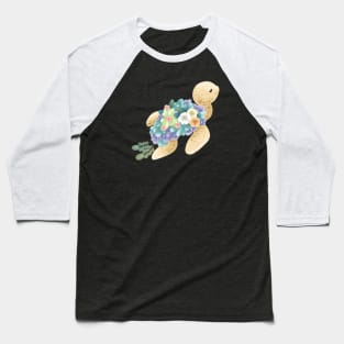 Sea Turtle with Shrubbery Shell Baseball T-Shirt